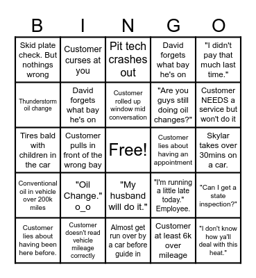 Is it 6 O'clock yet? BINGO Card