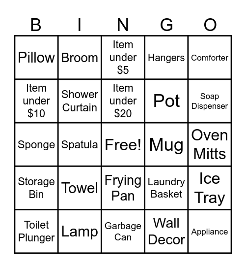 Target BINGO Card