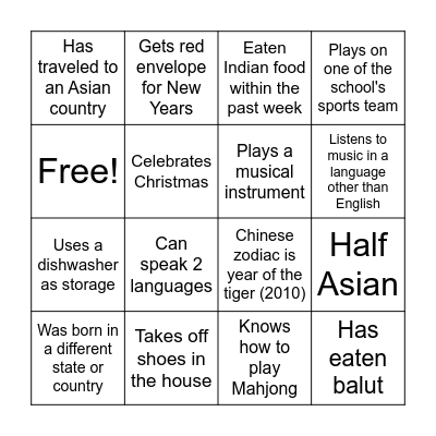 DAY First Meeting Bingo Card