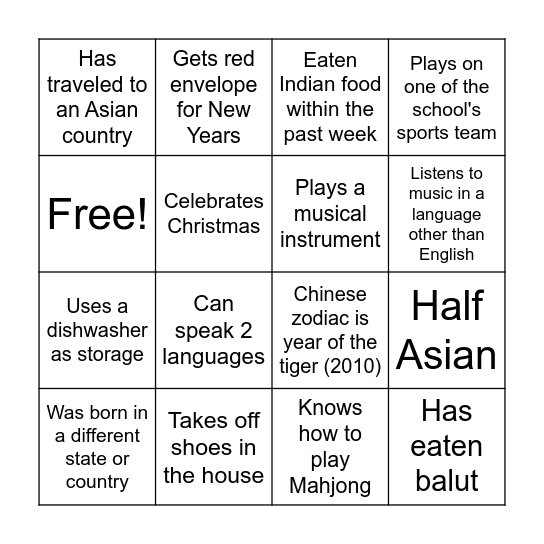 DAY First Meeting Bingo Card
