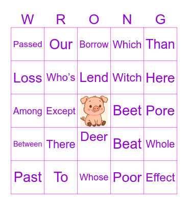 Misused Bingo Card
