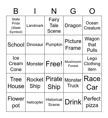 Pass the Bricks "Let's Build it" Bingo Card