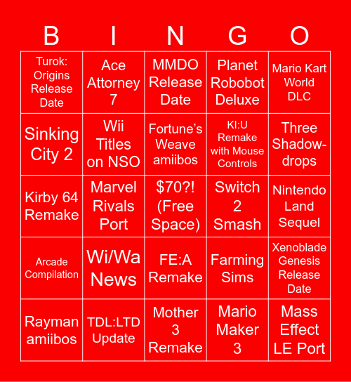 9/9 Direct Bingo Card