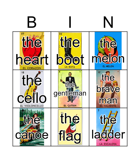 Mexican: Lotería Bingo Card