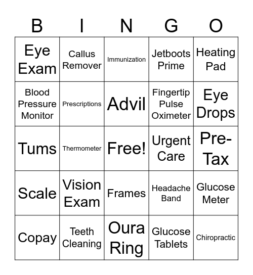 HSA Bingo Card