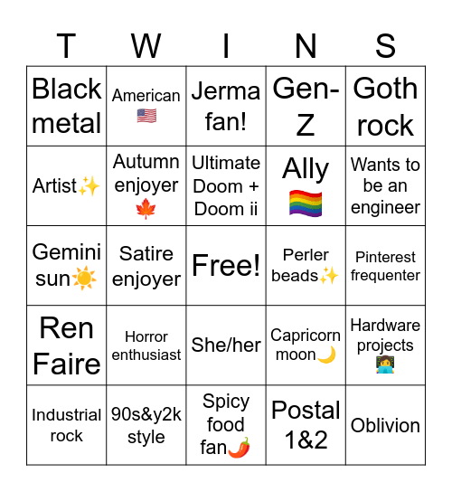How similar are we? 2026 edition Bingo Card