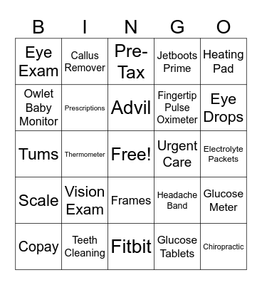 HSA Bingo Card