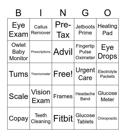 HSA Bingo Card
