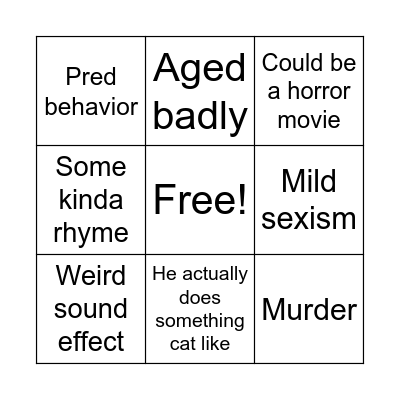 Cat in hat Bingo Card