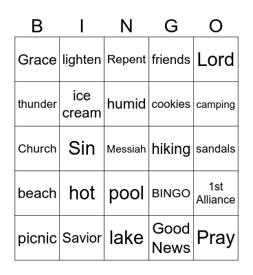 Summer is almost over Bingo Card