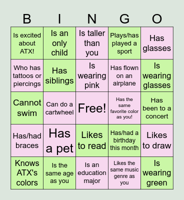 Find Someone Who... Bingo Card