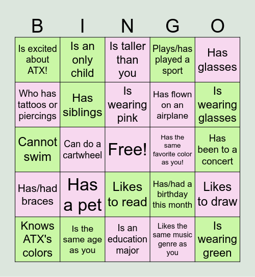 Find Someone Who... Bingo Card