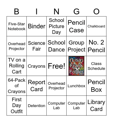 Back-to-School Bingo Card