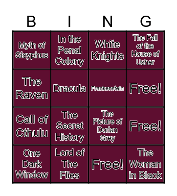 Fall Reading Bingo Card
