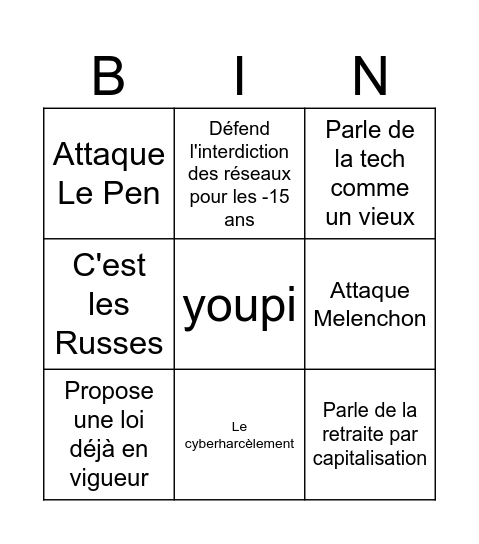 attal bingo Card