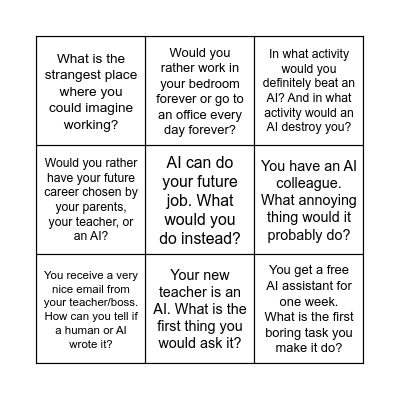 Icebreakers Bingo Card