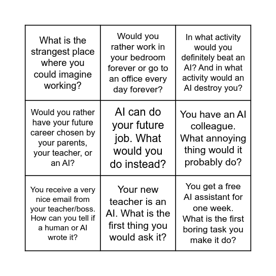 Icebreakers Bingo Card