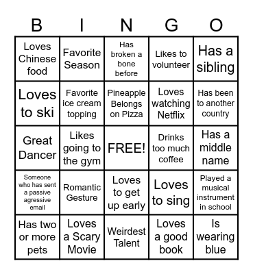 FUN FUN FUN ! Bingo Card