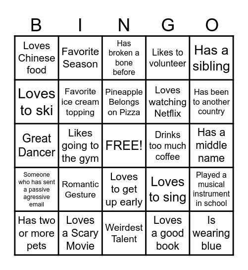 FUN FUN FUN ! Bingo Card