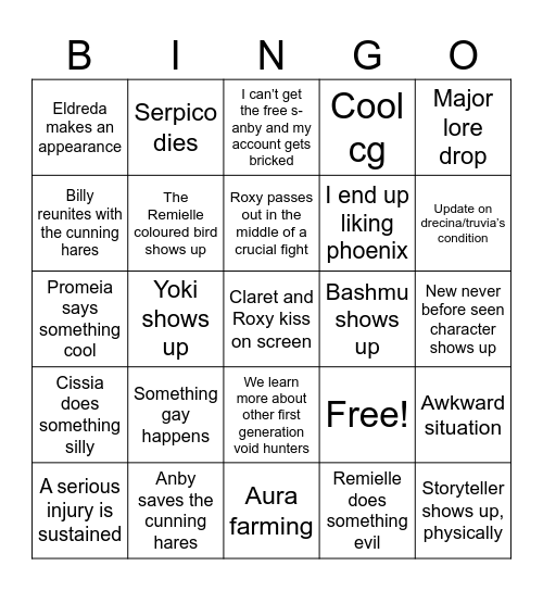 3.2 bingo Card