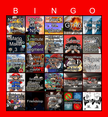 Nintendo Direct on Kirkmas Eve Bingo Card