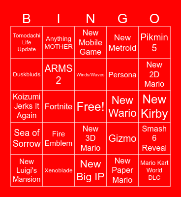 Blingo Blizard Bingo Card