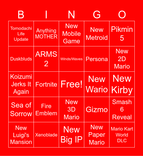 Blingo Blizard Bingo Card