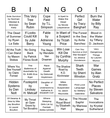 2026-2027 Book Bingo Card