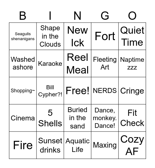 Beach Bingo '26 Bingo Card