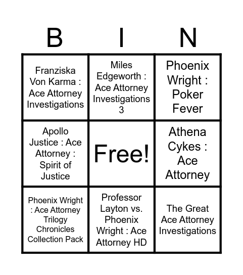 Nintendo Direct 9/9/2026 Bingo Card