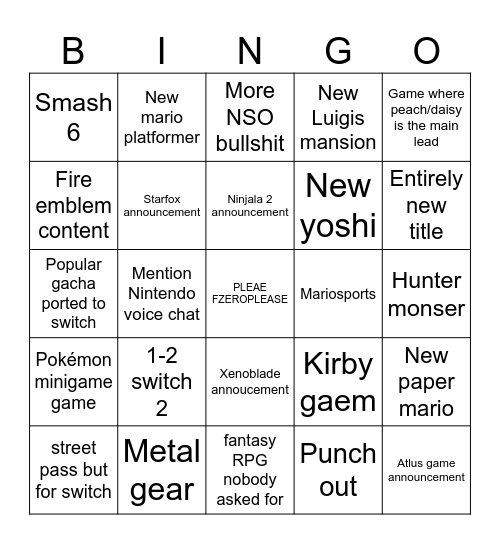 Direct bingo Card