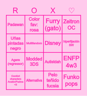Rox Bingo Card