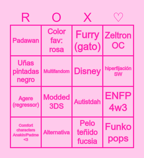 Rox Bingo Card