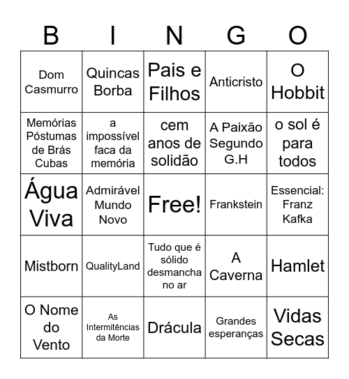 Livros Bingo Card