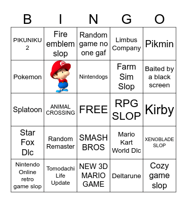 Nintendo Direct Bingo Card
