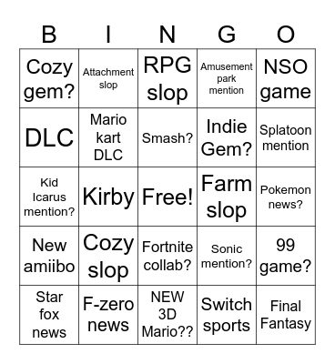 Direct Bingo Card