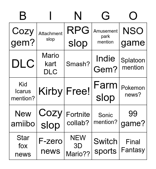 Direct Bingo Card