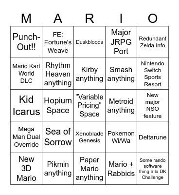 Direct Bingo 9/9/26 Bingo Card
