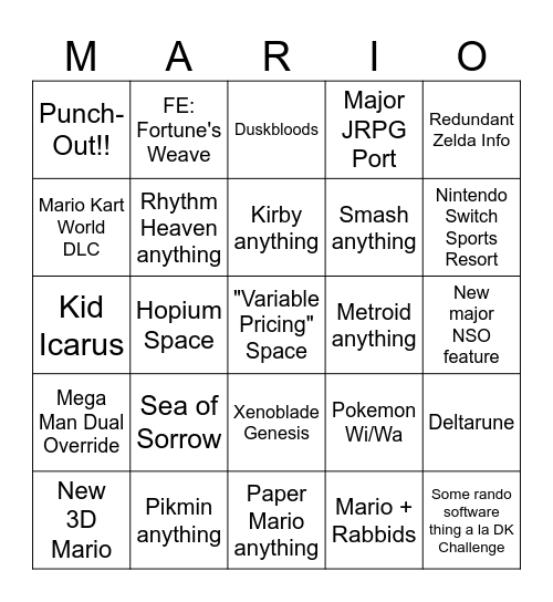 Direct Bingo 9/9/26 Bingo Card