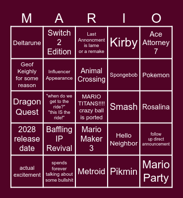Direct Bingo 9/9/2026 Bingo Card
