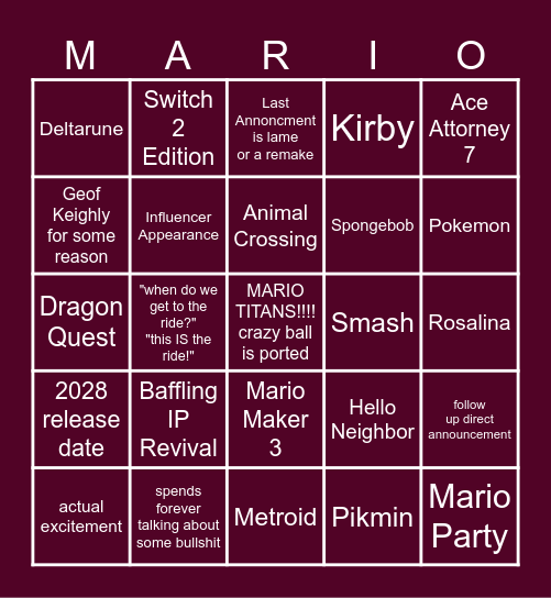 Direct Bingo 9/9/2026 Bingo Card