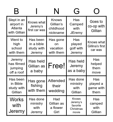 Flanagan Bingo Card