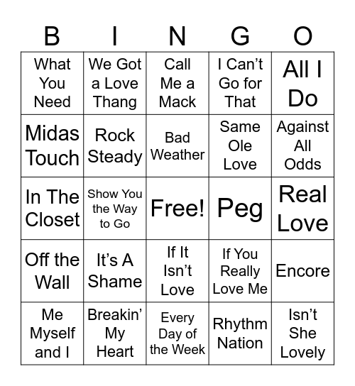 Old School Bingo Card
