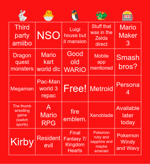The Zelda Remake Looked Pretty Good Bingo Card