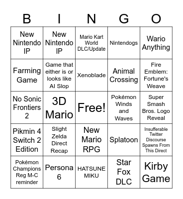 2026 September Direct Bingo Card