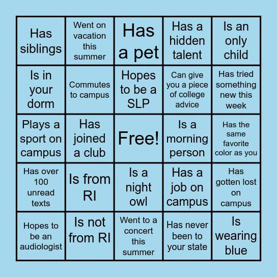 Find Someone Who... Bingo Card
