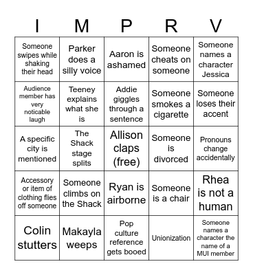 MUI Montage Bingo Card