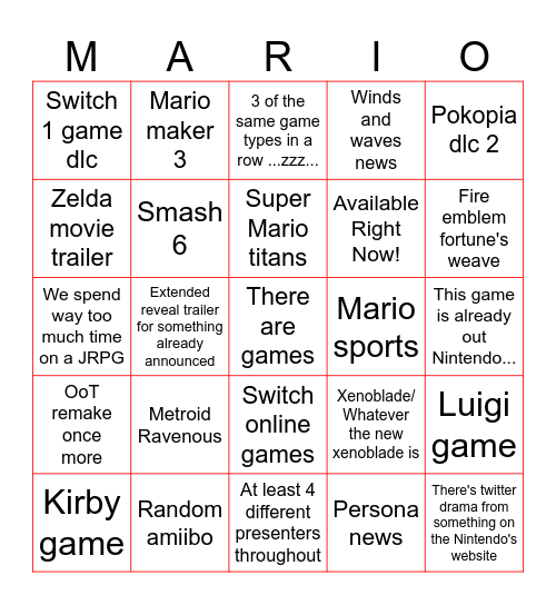 9/9 Direct Bingo Card