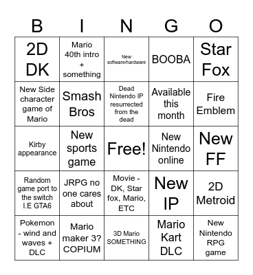 9/9/2026 Bingo Card