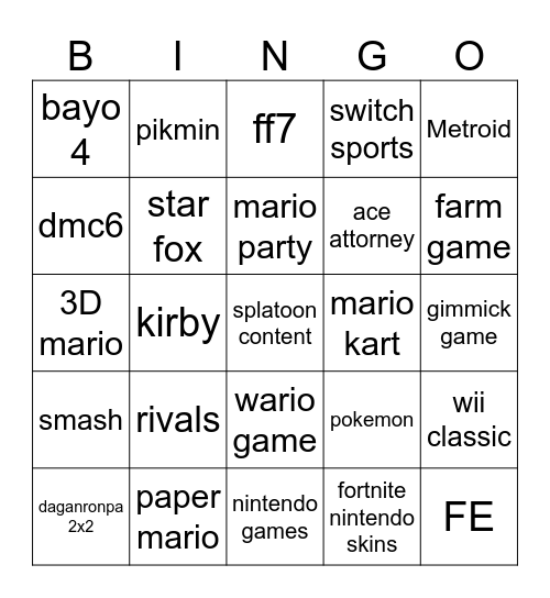direct 9/9 Bingo Card